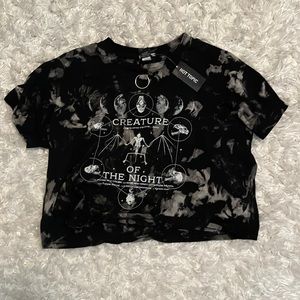 Emo hot topic bat cropped shirt